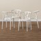 Baxton Studio Warner ModernWhite Plastic Dining Chair Set , PK4 194-4PC-12037-ZORO - alternate 3